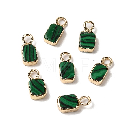Synthetic Malachite Rectangle Charms G-Q169-07G-03-01-1