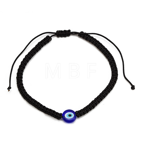 Evil Eye Lampwork Bead Braided Bead Bracelets NE0234-3-1