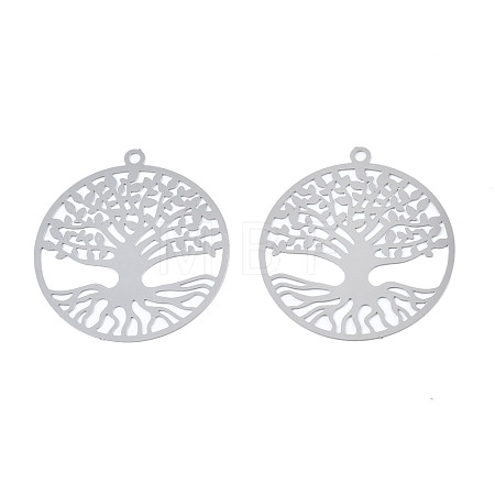 Non-Tarnish 201 Stainless Steel Filigree Pendants STAS-S118-049-1