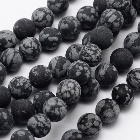 Natural Snowflake Obsidian Beads Strands G-D674-8mm-1