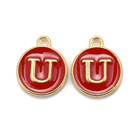 Golden Plated Alloy Enamel Charms ENAM-S118-03U-1