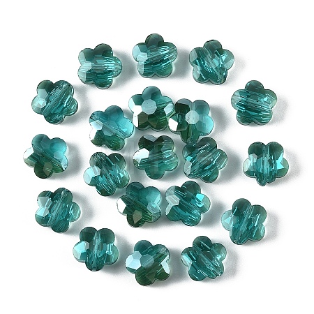 20Pcs Transparent Electroplate Glass Beads GLAA-YW0005-11D-1