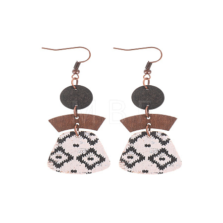 Alloy with Imitation Leather Dangle Earrings FS-WG30D02-09-1
