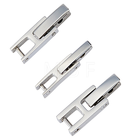 3Pcs 3 Styles 304 Stainless Steel Watch Band Clasps STAS-HS0001-91P-1