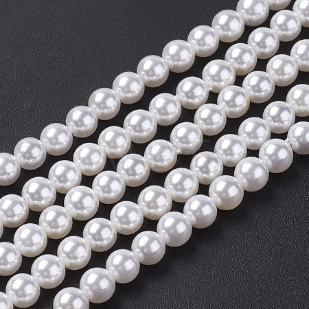 Shell Pearl Bead Strands BSHE-P023-3mm-1