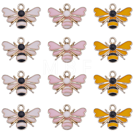 30Pcs 3 Colors Alloy Enamel Pendants ENAM-SC0004-26G-1