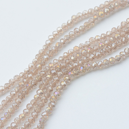 Electroplate Glass Beads Strands X-EGLA-R048-3mm-33-1