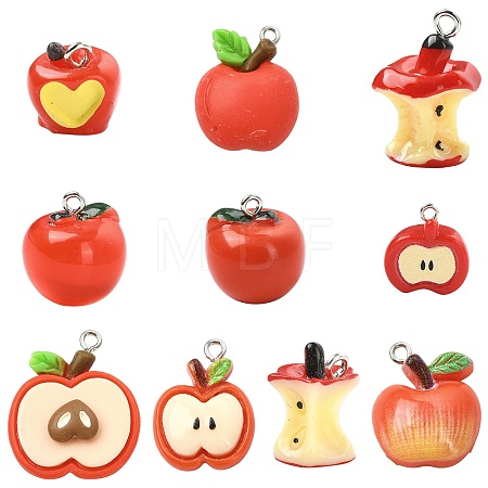 10Pcs Opaque & Transparent Resin Pendants CRES-CJC0011-007P-1