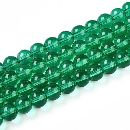 Baking Paint Transparent Glass Beads Strands DGLA-N006-8mm-09-1