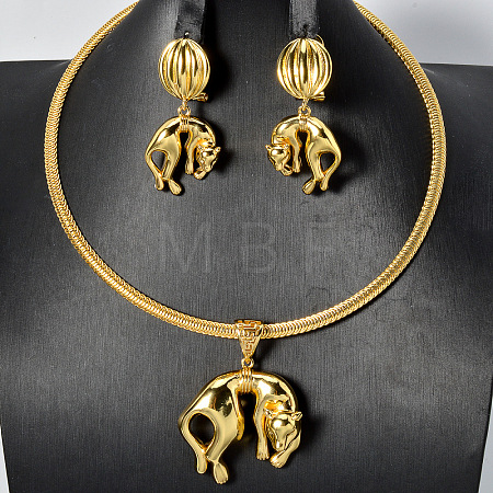 Brass Stud Earrings & Pendant Necklaces Sets for Women FS-WGFF87F-02-1