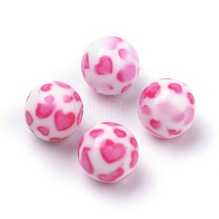 Opaque Printed Acrylic Beads X-MACR-S271-10mm-21-1
