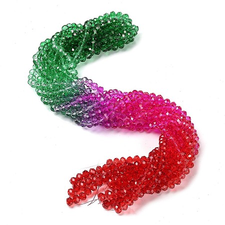 Transparent Painted Glass Beads Strands X1-DGLA-A034-T6mm-A24-1