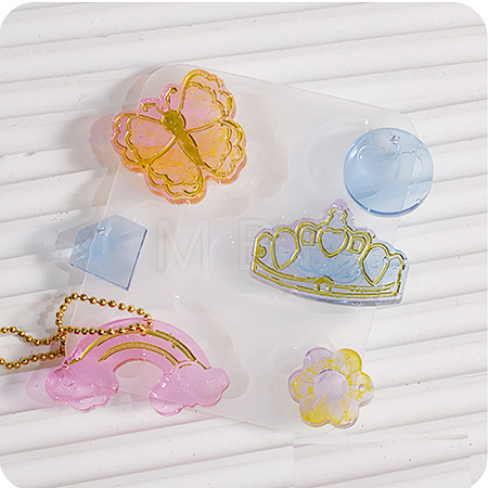 Rainbow/Butterfly/Crown Pendant DIY Silicone Mold X1-DIY-K073-09D-1