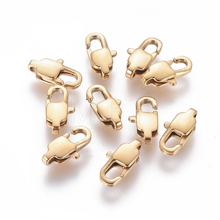 Ion Plating(IP) 304 Stainless Steel Lobster Claw Clasps STAS-G201-06A-G-1