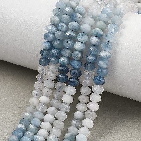 Natural Devil Blue Aquamarine Beads Strands G-NH0073-A01-1