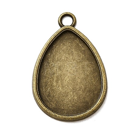 Flat Teardrop Alloy Pendant Cabochon Settings PALLOY-N0088-01AB-NF-1