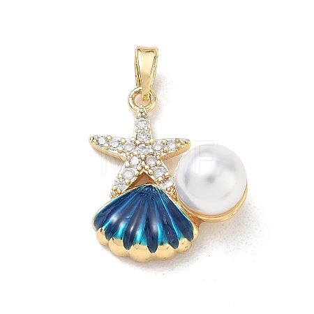 Brass Enamel Pendants RB-CBA2CEF-01G-02-1