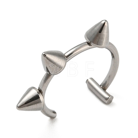 Non-Tarnish 304 Stainless Steel Cone Beaded Cuff Earrings AJEW-K037-02P-1