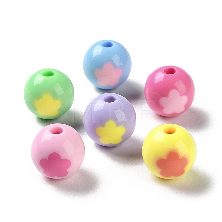 Two Tone Opaque Acrylic Beads SACR-I005-07D-1