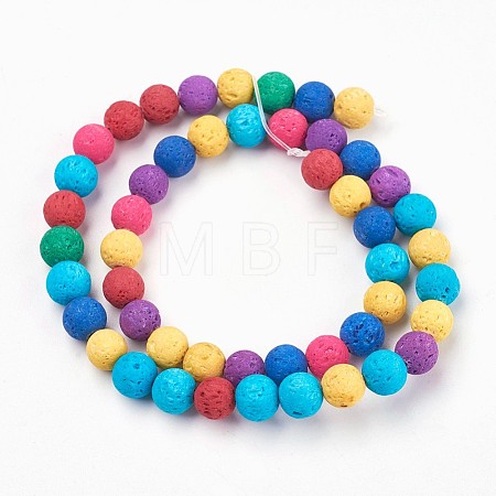Natural Lava Rock Beads Strands G-I204-A-8mm-1