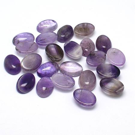 Natural Amethyst Gemstone Oval Cabochons X-G-J329-13-6x8mm-1