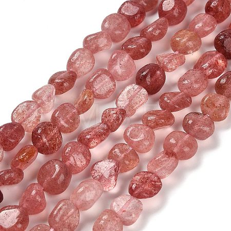 Natural Strawberry Quartz Beads Strands G-P497-01E-06-1