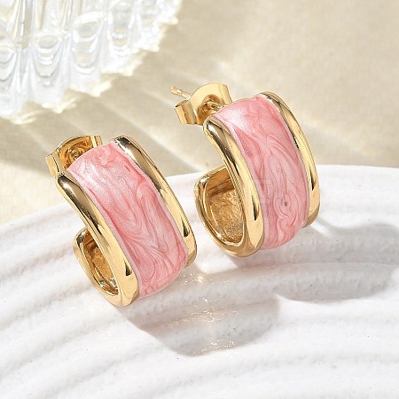 304 Stainless Steel Enamel Stud Earrings SA-CBA2696-35G-1