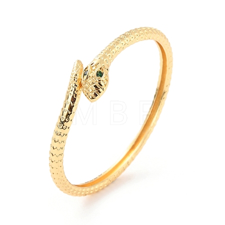 Bling Snake Cubic Zirconia Cuff Bangle BJEW-D448-02G-RS-1