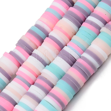 Handmade Polymer Clay Beads Strands X-CLAY-R089-6mm-109-1