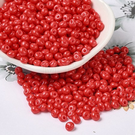 6/0 Opaque Baking Paint Glass Seed Beads SEED-M012-02A-20-1