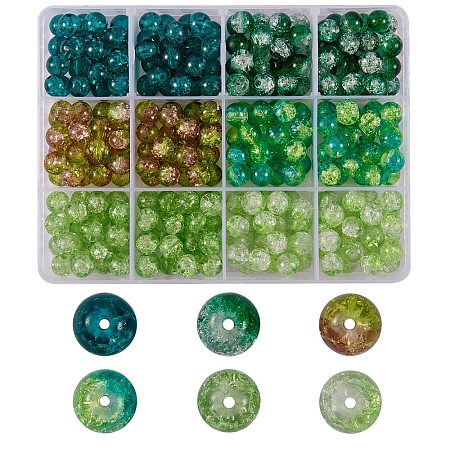 300Pcs 6 Colors Spray Painted Crackle Glass Beads CCG-SZ0001-11D-1