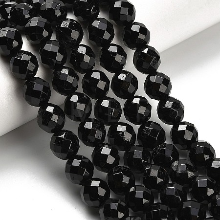 Natural Black Tourmaline Beads Strands G-H329-E02-8mm-1