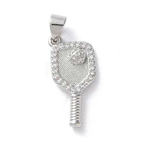 Rack Plating Brass Micro Pave Cubic Zirconia Pendants KK-Z079-02P-1
