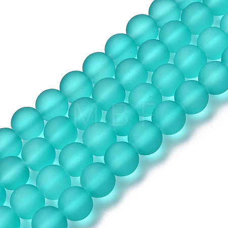 Baking Paint Transparent Glass Bead Strands X-GLAA-S031-10mm-18-1