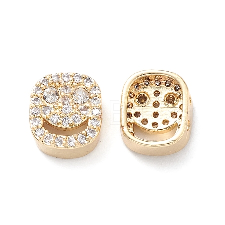 Brass Micro Pave Cubic Zirconia Beads KK-M241-01I-1