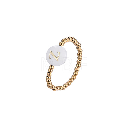 304 Stainless Steel and Shell Finger Rings WG7EF54-26-1