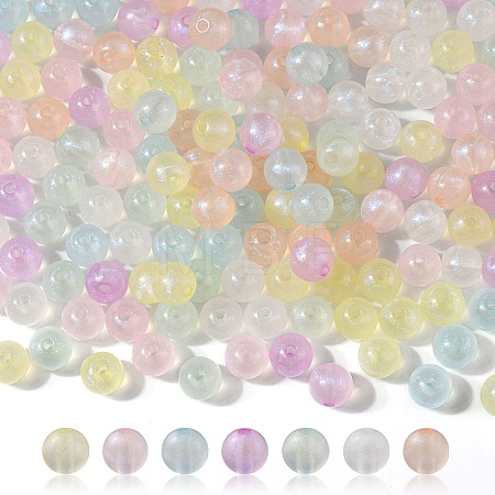 Rainbow Iridescent Plating Acrylic Beads MACR-YW0002-19B-1