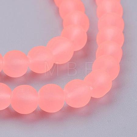 Baking Paint Transparent Glass Bead Strands GLAA-S031-6mm-28-1