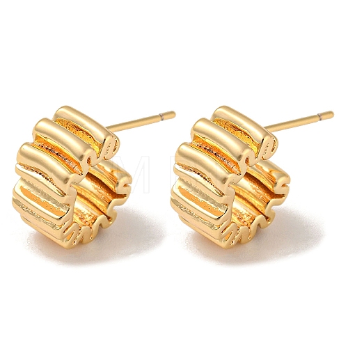 Brass Stud Earrings EJEW-R158-01G-1
