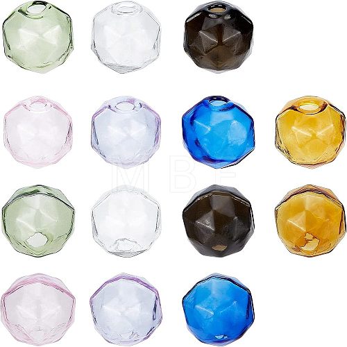  14Pcs 7 Colors Blown Glass Wishing Bottle Bubble Vial GLAA-NB0001-45-1