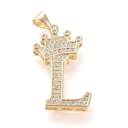 Brass Micro Pave Cubic Zirconia Pendants KK-R138-002L-1