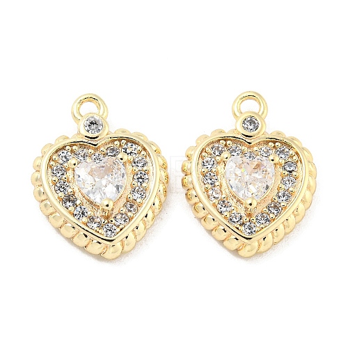 Brass Micro Pave Clear Cubic Zirconia Pendants KK-L211-002G-1