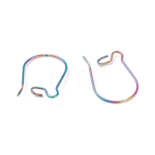 Ion Plating(IP) 304 Stainless Steel Hoop Earrings Findings Kidney Ear Wires STAS-E009-6M-1