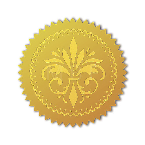 Self Adhesive Gold Foil Embossed Stickers DIY-WH0211-366-1