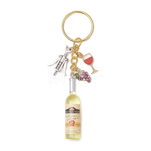 Resin & Glass & Alloy Keychain KEYC-JKC01158-01-1