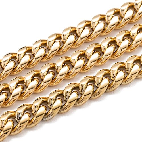 304 Stainless Steel Cuban Link Chain STAS-B019-02C-G-1