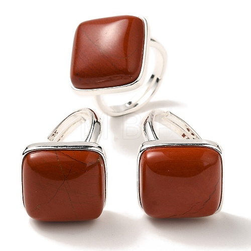 Natural Red Jasper Adjustable Rings RJEW-H240-01S-17-1