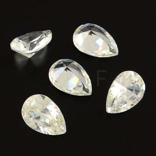 Teardrop Shaped Cubic Zirconia Pointed Back Cabochons ZIRC-R011-8x6-02-1