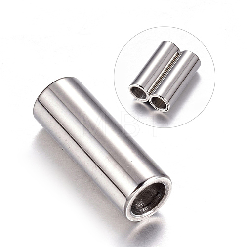 Tarnish Resistant 304 Stainless Steel Magnetic Clasps with Glue-in Ends STAS-K006-07C-1