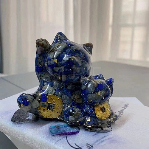 Gold Foil Resin Fortune Cat Display Decoration PW-WG49439-04-1